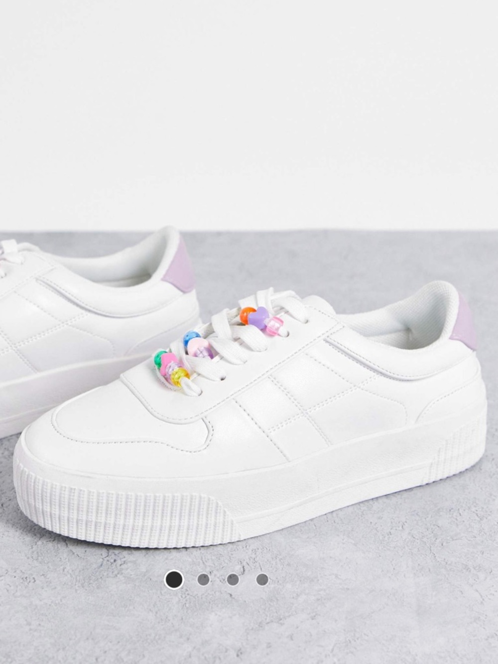 ASOS design duet flat form lace up sneakers with beads